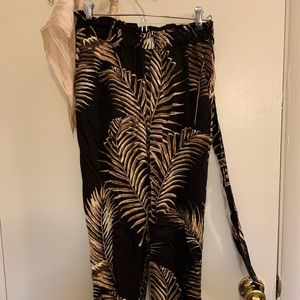 Paper bag flowy pants